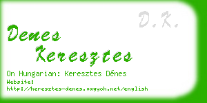 denes keresztes business card